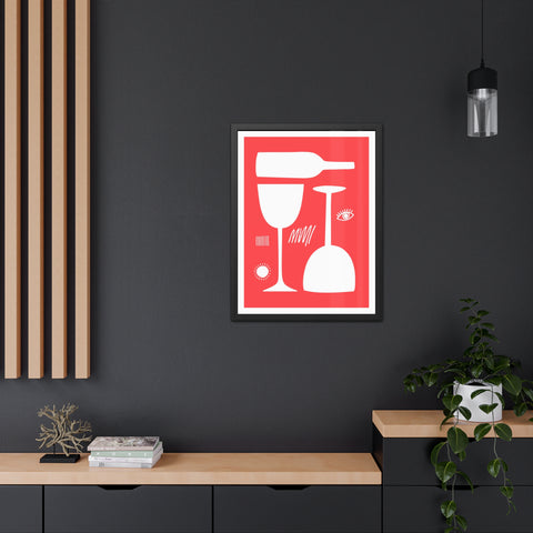 Wine Country 5 - Modern Abstract Framed Poster - Wine Glass & Bottle Art