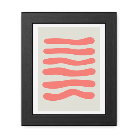 Stratica 6 - Modern Abstract Framed Poster - Wavy Lines Art for Home Decor
