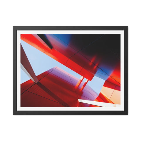 Red Architecture - Modern Framed Art Posters - Abstract Red Architecture Wall Decor