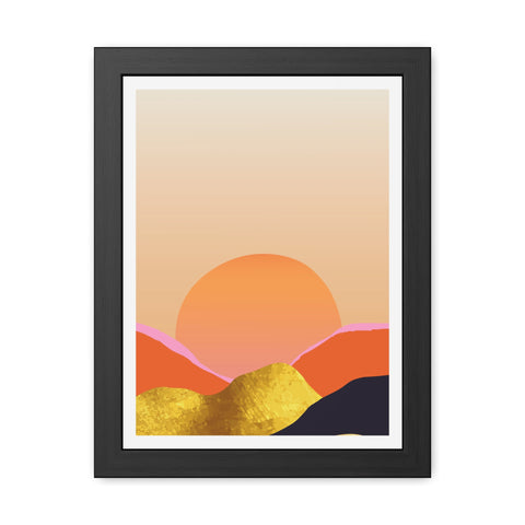 South 3 - Warm Sunset Framed Poster - Modern Home Décor for Nature Lovers