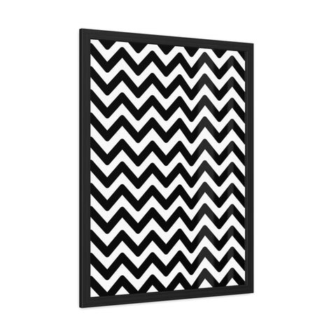 Damien 2 - Modern Chevron Framed Poster | Black & White Wall Art for Home Decor
