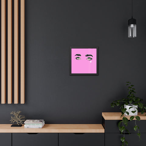 How your email finds me - Stylish Framed Poster with Eye Art - Pink Wall Decor for Modern Spaces
