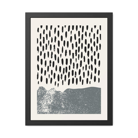Ink Block 2 - Modern Minimalist Framed Poster - Black and White Abstract Art for Home Décor