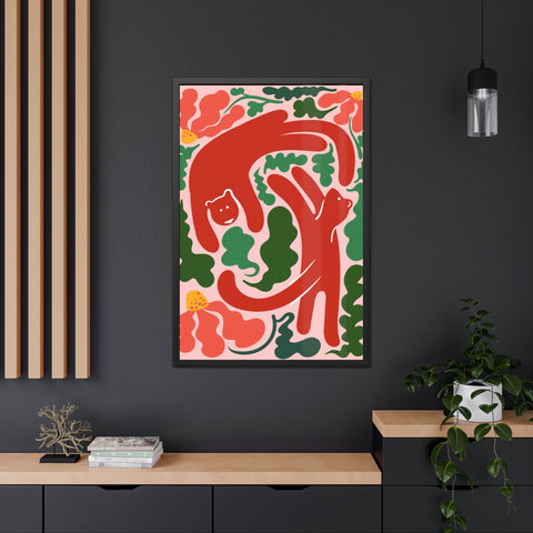 Amazon 4 - Whimsical Bear Framed Poster - Vibrant Animal Art for Nature Lovers