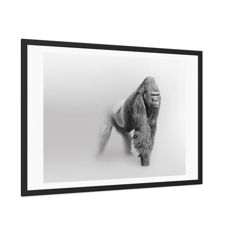 Majestic Gorilla Framed Poster | Monochrome Wall Art for Animal Lovers