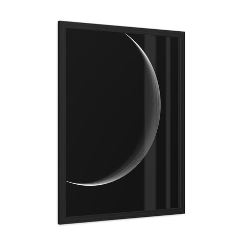 Universalis 2 - Minimalist Framed Poster - Sleek Crescent Moon Design for Modern Decor
