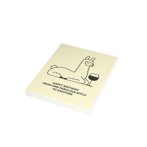 "Happy Birthday From One Fabulous Bitch to Another" Birthday Card – Birthday Greeting Card - Illustrated, Funny, Snarky, Modern