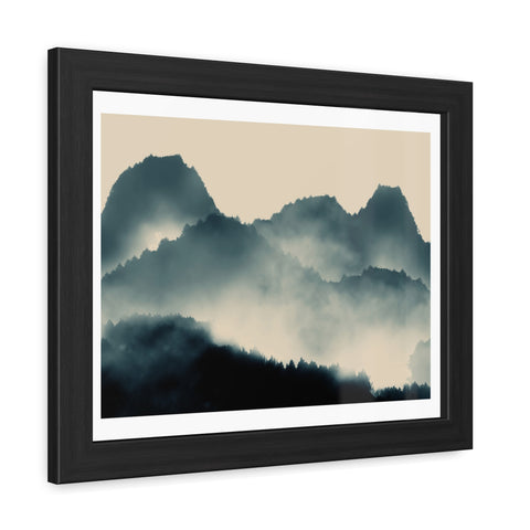 Foggy Morning 1 - Serene Mountain Framed Poster – Perfect Wall Art for Nature Lovers