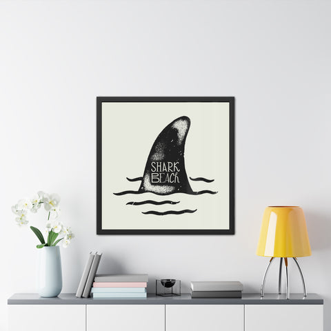 Shark Beach Framed Poster - Wall Art for Beach Lovers