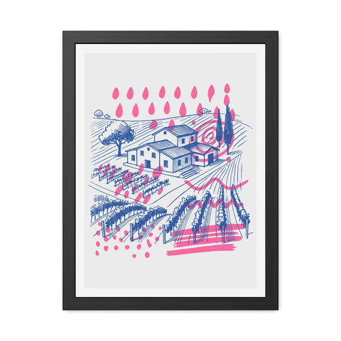 Wine Country 3 - Vibrant Vineyard Framed Poster - Modern Art Decor for Wine Lovers