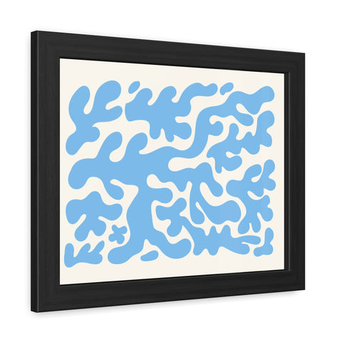 Mer 1 - Abstract Blue Coral Framed Poster - Modern Wall Art for Home Decor