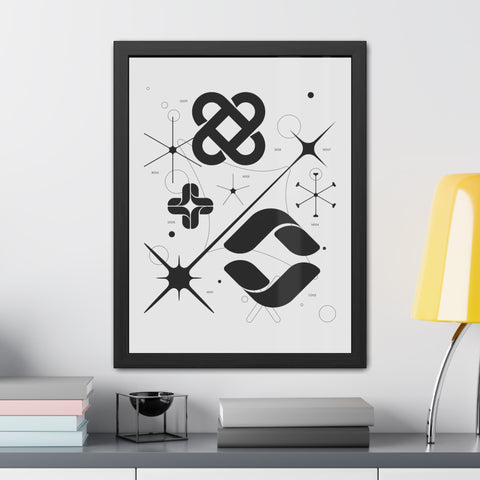 Gridlock 2 - Modern Abstract Framed Posters - Minimalist Wall Art for Home Decor