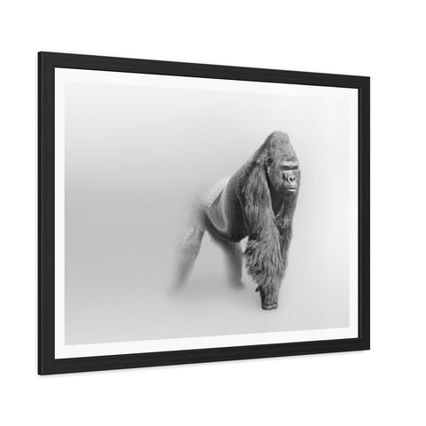Majestic Gorilla Framed Poster | Monochrome Wall Art for Animal Lovers