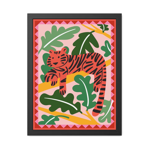 Amazon 1 - Tropical Tiger Framed Poster - Colorful Wall Art for Jungle Lovers
