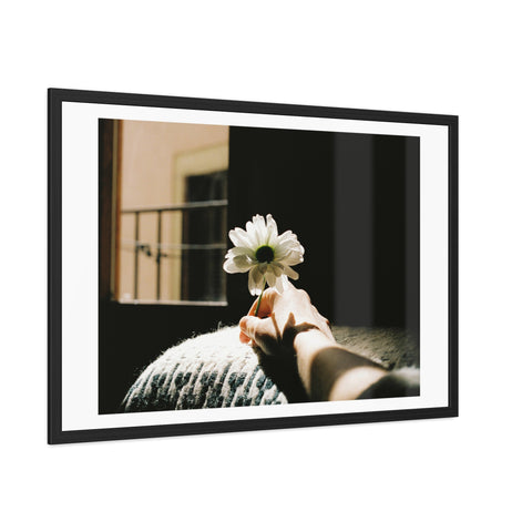 Hold Me - Elegant Framed Flower Art Poster - Serenity and Warmth for Home Decor