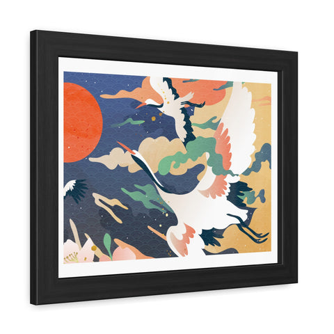 Pelican 2 - Elegant Crane Framed Poster - Serene Wall Art for Nature Lovers