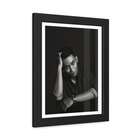 Male Portrait 2 - Modern Black Framed Poster - Stylish Wall Art for Home Decor