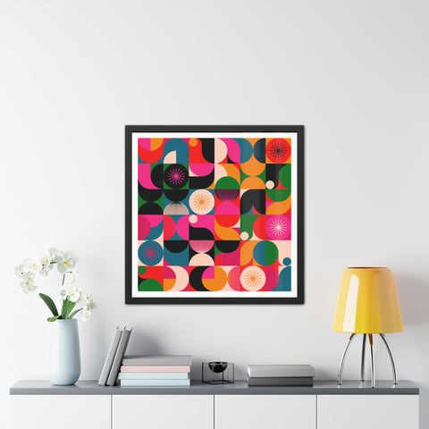 Tiled - Vibrant Geometric Framed Poster - Colorful Wall Art for Modern Spaces