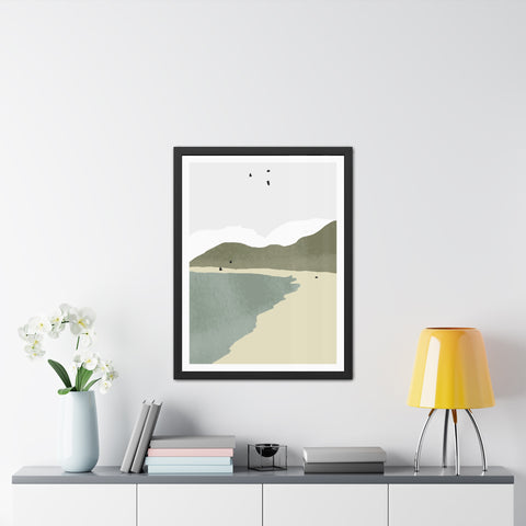 North 1 - Modern Coastal Framed Poster - Minimalist Beach Wall Art