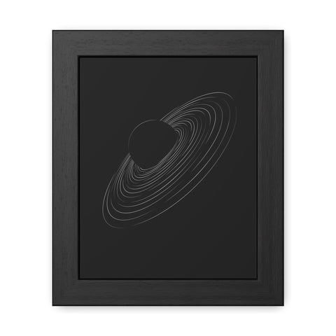 Universalis 1 - Minimalist Saturn Framed Poster - Modern Wall Art for Space Lovers