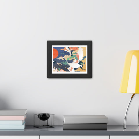 Pelican 2 - Elegant Crane Framed Poster - Serene Wall Art for Nature Lovers