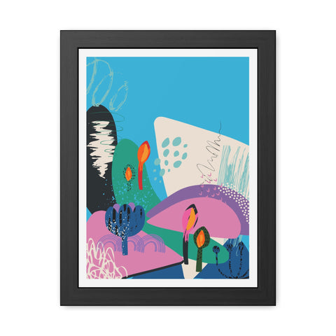 Ericsson 2 - Vibrant Framed Poster Art – Colorful Abstract Landscape