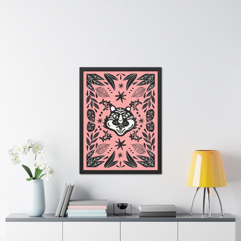 Mirror 3 - Whimsical Wolf Framed Poster - Playful Nature-Inspired Wall Art