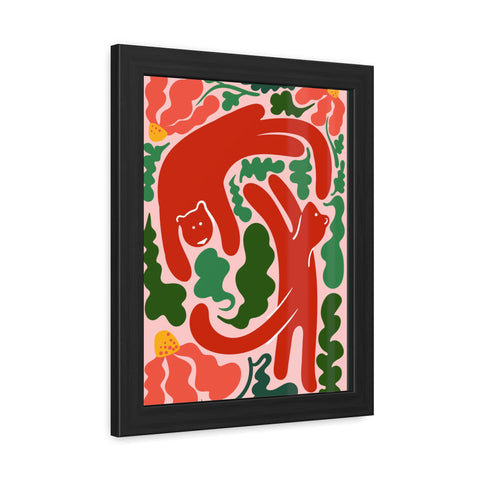 Amazon 4 - Whimsical Bear Framed Poster - Vibrant Animal Art for Nature Lovers