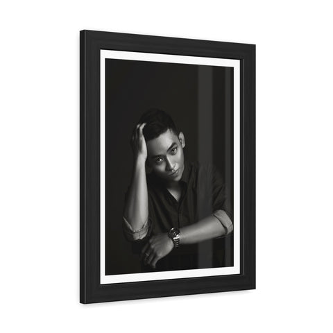 Male Portrait 2 - Modern Black Framed Poster - Stylish Wall Art for Home Decor