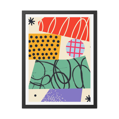 Kurian 10 - Abstract Geometric Framed Posters for Modern Decor | Vibrant Wall Art