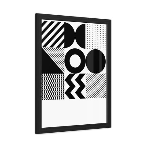 Modernica 5 - Modern Geometric Wall Art Frame - Black and White Patterns for Home Decor