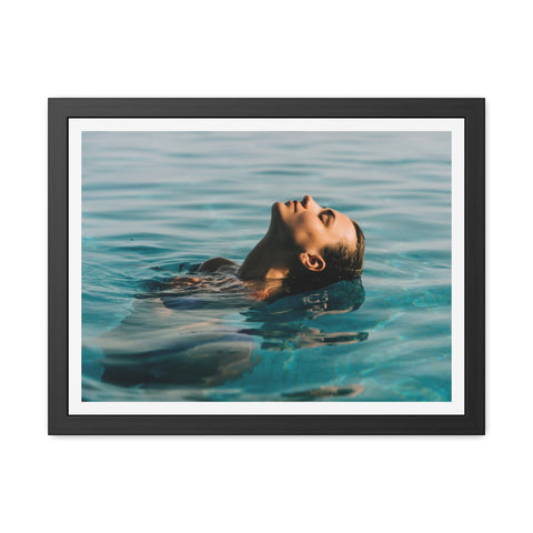 The Dip - Serene Woman Framed Poster - Tranquil Wall Art for Home Decor