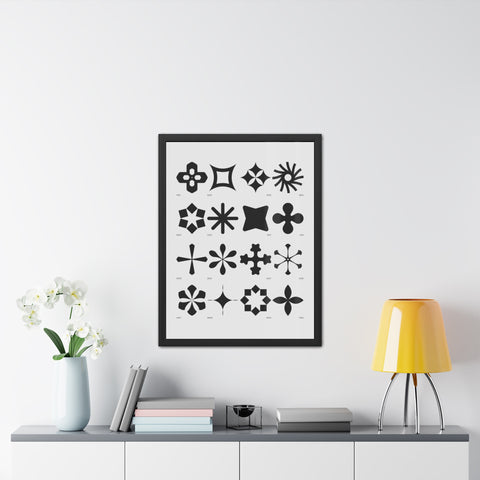 Gridlock 1 - Modern Geometric Framed Poster Art - Stylish Decor for Home and Office