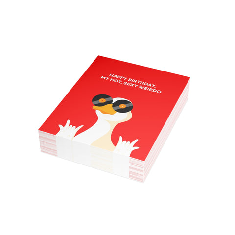 “Happy Birthday, My Hot, Sexy Weirdo” Greeting Card — Birthday Greeting Card - Illustrated, Funny, Snarky, Modern