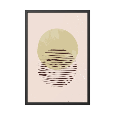 Blend 1 - Modern Minimalist Framed Poster – Abstract Green and Beige Art