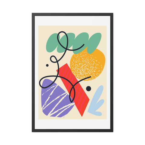 Kurian 3 - Abstract Geometric Framed Poster - Modern Wall Art for Home Décor