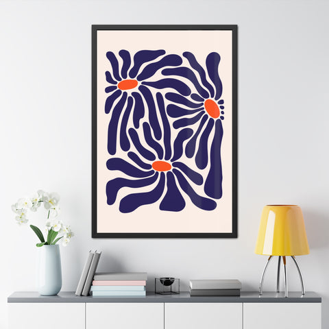Florish 3 - Modern Floral Framed Poster - Vibrant Home Decor