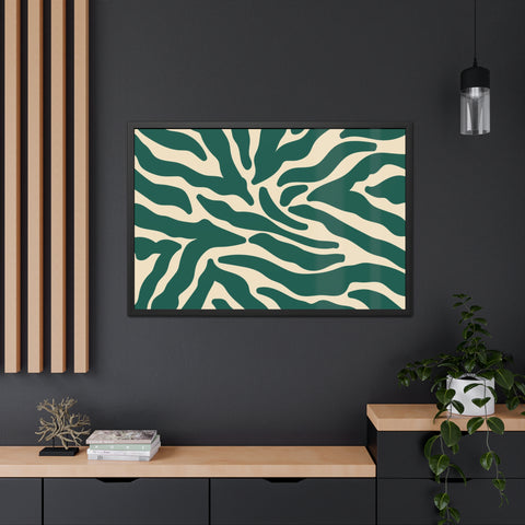 Mer 3 - Abstract Zebra Print Framed Poster - Modern Wall Art for Home Décor