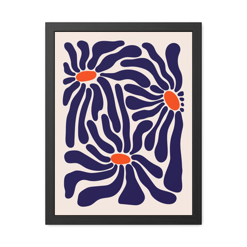 Florish 3 - Modern Floral Framed Poster - Vibrant Home Decor