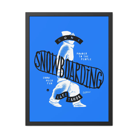 Gone Snowboarding Framed Poster - Fun Winter Decor for Ski Lovers