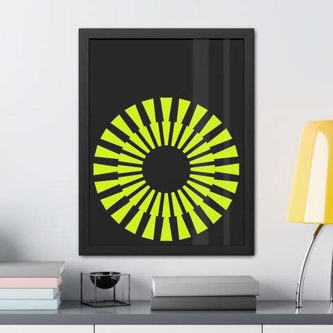 Modernica 2 - Modern Geometric Framed Poster - Bright Yellow Circle Art for Contemporary Spaces