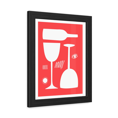 Wine Country 5 - Modern Abstract Framed Poster - Wine Glass & Bottle Art