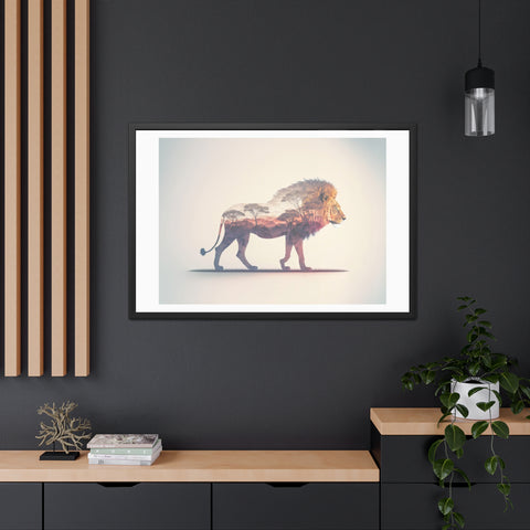 Lionscape - Majestic Lion Framed Poster - Wildlife Art for Home Decor
