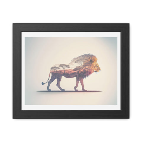Lionscape - Majestic Lion Framed Poster - Wildlife Art for Home Decor