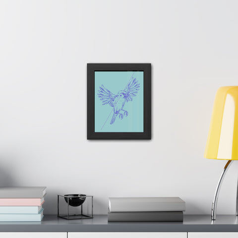 Wings 4 - Blue Bird Framed Poster - Elegant Wall Art for Home Decor
