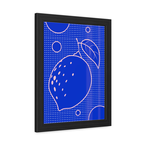 When life gives you lemons 5 - Blue Lemon Framed Poster - Modern Wall Art for Kitchen Decor
