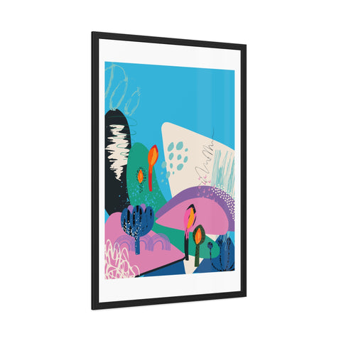 Ericsson 2 - Vibrant Framed Poster Art – Colorful Abstract Landscape