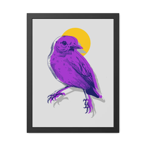 Wings 3 - Purple Bird Framed Poster - Modern Home Décor