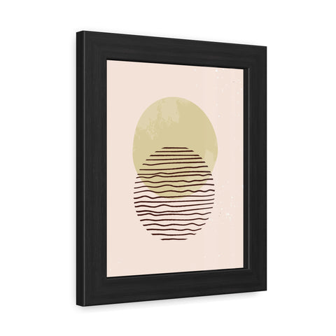 Blend 1 - Modern Minimalist Framed Poster – Abstract Green and Beige Art