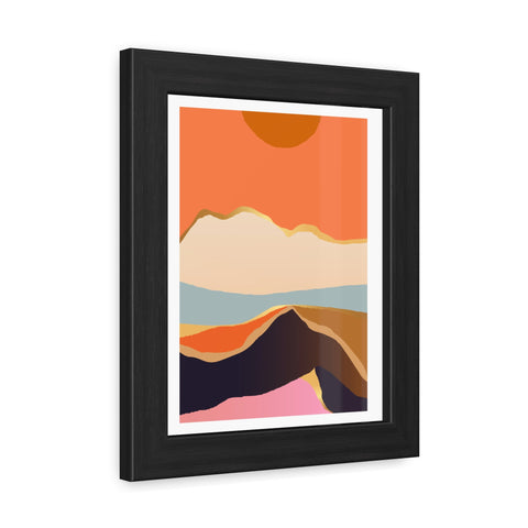 South 2 - Abstract Mountain Framed Poster - Modern Wall Art for Home Decor